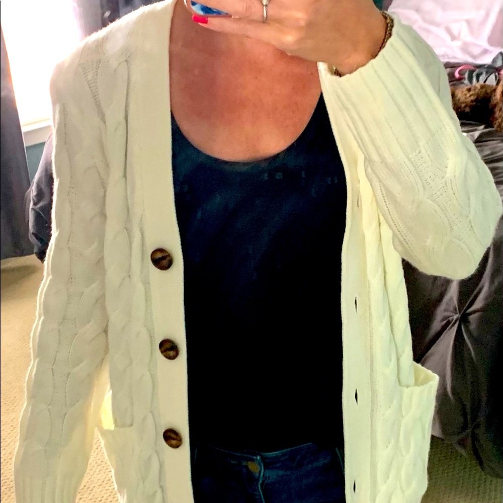 Cream heavy long cardigan